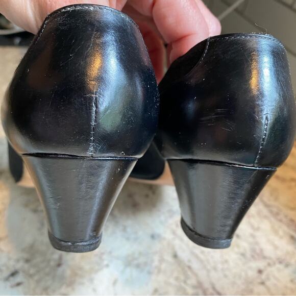 Silvia Fiorentina Cap Toe Blk Luxury Suede Leather Spectator Heel Italy 9.5N - Picture 15 of 15